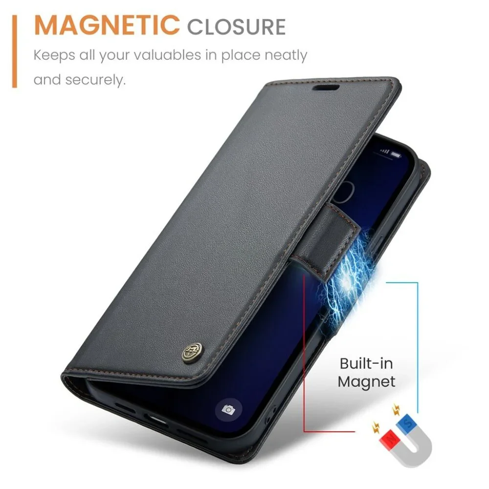 CaseMe 023 For iPhone 13 Pro Max Retro PU Leather Wallet Case Butterfly Buckle w